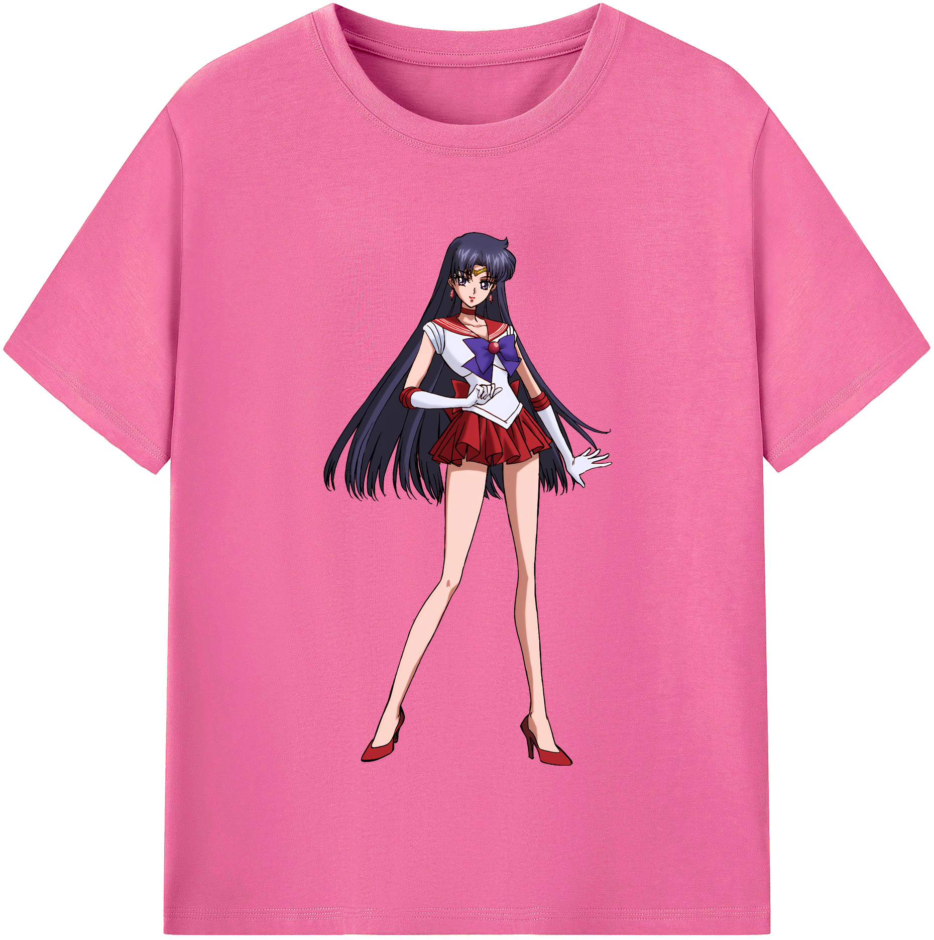 （画像用） 美少女戦士セーラームーン 火野レイ ひの レイ Sailor Moon Hino Rei （セーラーマーズ,Sailor Mars） レディースカジュアルプリントTシャツ（綿100％）